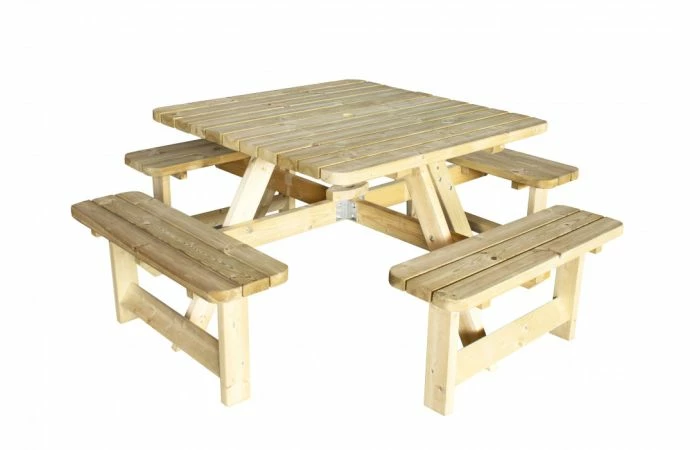 Woodvision Picknicktafel Vierkant, Groen Geïmpregneerd 3 Woodvision Picknicktafel Vierkant, Groen Geïmpregneerd