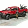 Bruder 2502 RAM 25 Power Wagon, Scrambler Ducati Desert Sled En Bestuurder -OUTDOOR SPEELGOED Winkel rood 5