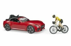 Bruder 3485 Roadster Met Racefiets En Fietser -OUTDOOR SPEELGOED Winkel rooie 3
