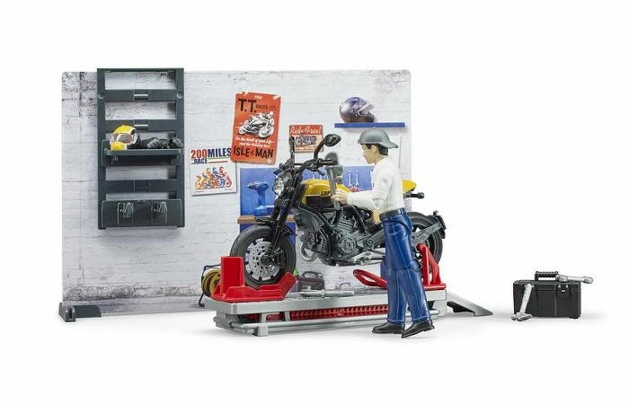 Bruder 62102 Motorfiets Service Scrambler Ducati Full Throttle 6 Bruder 62102 Motorfiets Service Scrambler Ducati Full Throttle - Afbeelding 4