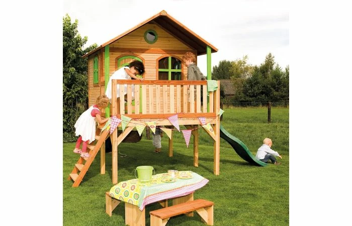 Axi Sophie Speelhuis Bruin/groen - Groene Glijbaan 8 Axi Sophie Speelhuis Bruin/groen - Groene Glijbaan - Afbeelding 6